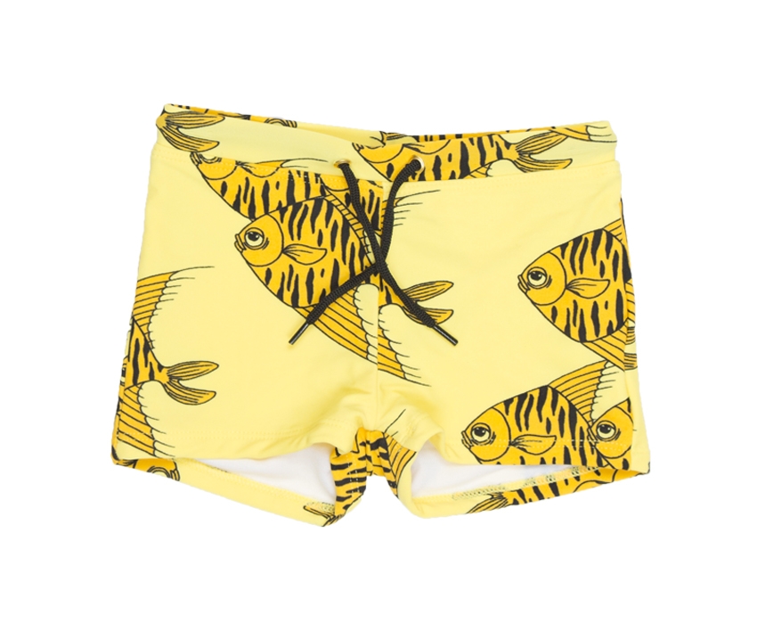 Mini Rodini Fishes Swimpants in Yellow